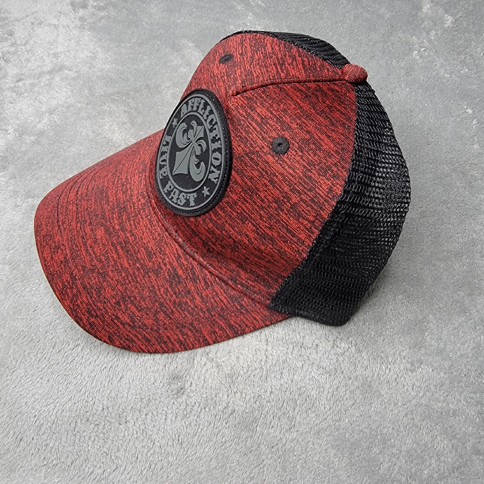 Affliction SnapBack Trucker Adjustable Hat Red An… - image 2