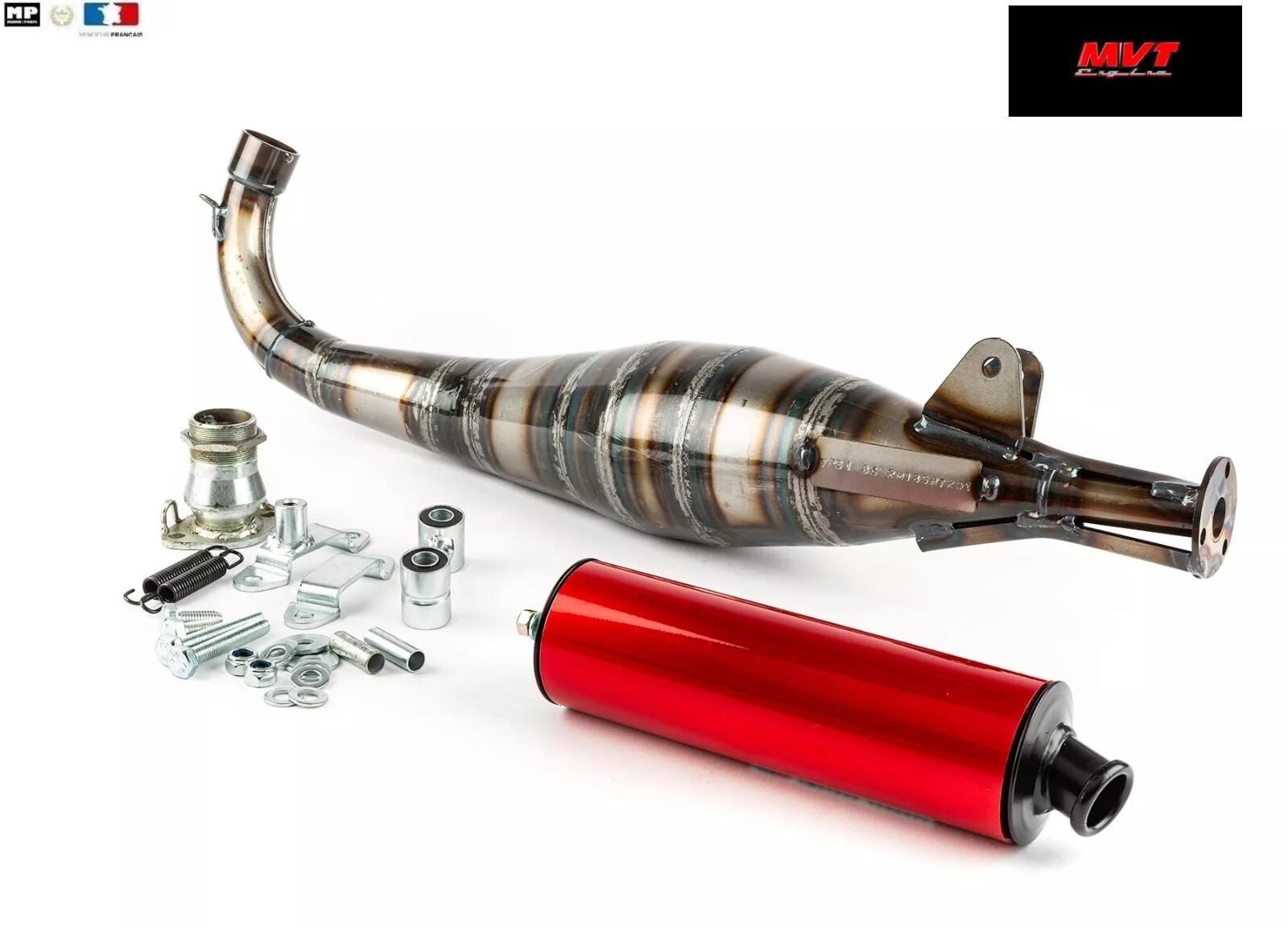 Pot d'échappement MVT S Race SP2 verni avec silencieux alu pour Peugeot 103 SPX - 2