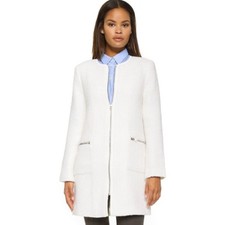 Club Monaco Italian Wool Midi Coat Cream White Size Xs