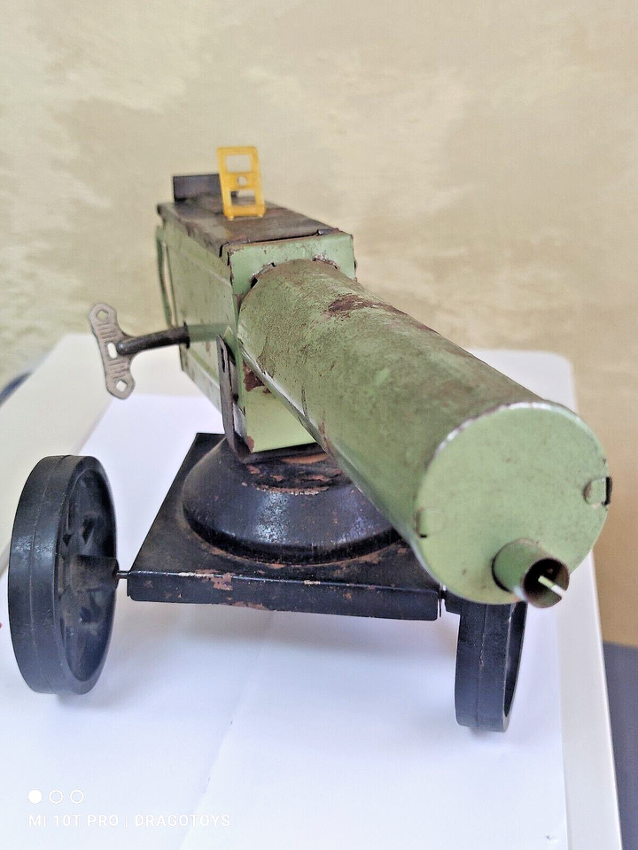 VINTAGE MACHINE GUN MAXIM TIN TOY WIND UP 37cm HUGE CCCP SOVIET ERA ...