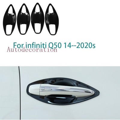 For infiniti Q50 2014-20s black titanium exterior side door bowl cover trim 8pcs