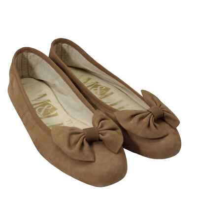 Vintage Sam Libby Tan Suede The Original Bow Ballet Flat Made in  Brazil