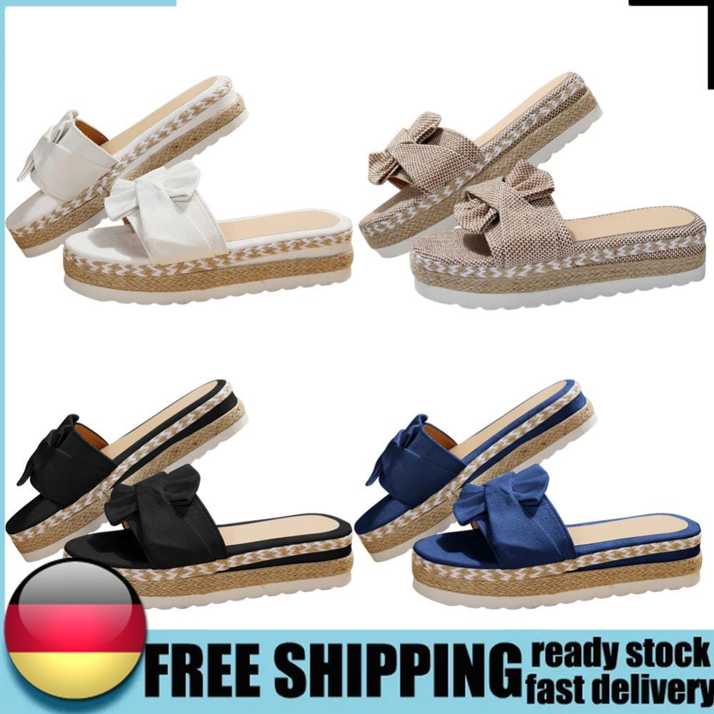 APL Women Non Slip Bow Wedges Platform Slipper for Indoor Outdoor