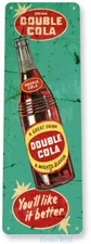 Double Cola Bottle Rust Soda Beverage Retro Rustic Cola Metal Tin Sign B813