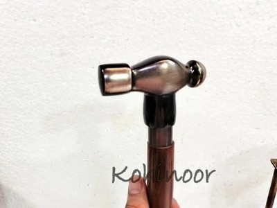 3 Fold Wooden Walking Stick Ball Pin Hammer Head Handle Halloween Decor Item