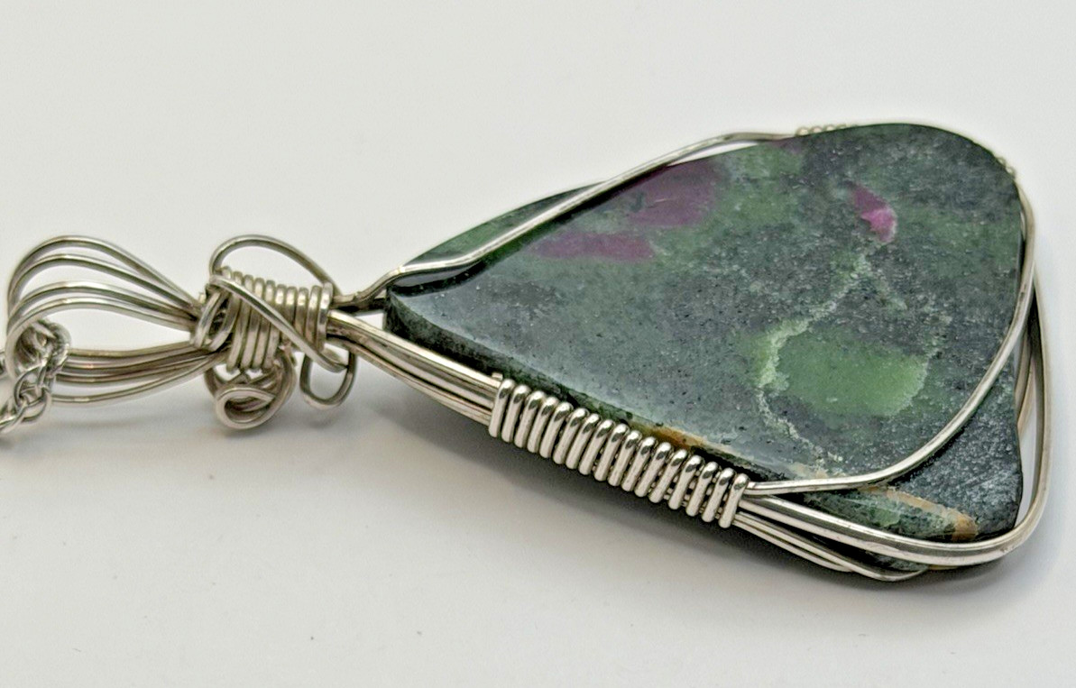 Natural Ruby Zoisite Gemstone Sterling Silver Wir… - image 7