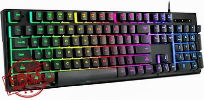 Guiheng Wired Rainbow Gaming Keyboard Black