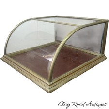 Antique Curved Glass Nickel Table Showcase small original country store hardware