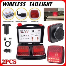 2x Wireless Magnetic Trailer Lights Rechargeable Led Taillight Kit For Trailer