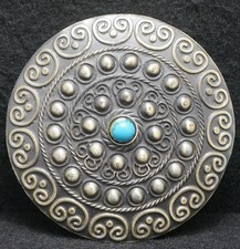 WL15164 VINTAGE 1970s  GROUP OF CIRCLES  BALLS  UNISEX FASHION BELT BUCKLE