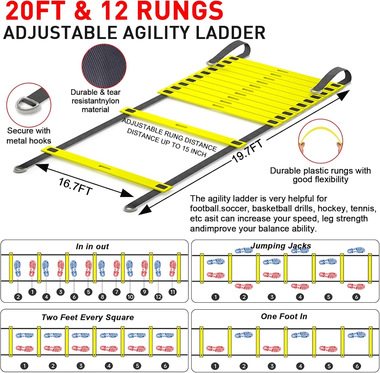 MDTMR Kids Soccer Goals for Backyard Set of 2, 6x4 ft Soccer Nets for Backyar..