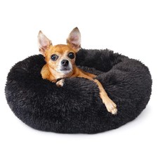 Puppy Beds for Small Dogs Washable 19" Black Calming and Anxiety Pet Beds Flu...