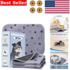 Washable Dog Pee Pads - 18  x24  Leak-Proof  Non-Slip Training Mats Pack of 2