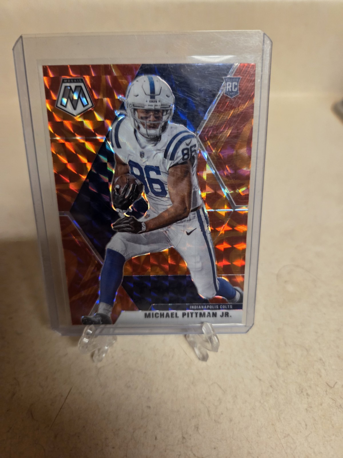 2020 Mosaic Michael Pittman Jr. Reactive Orange Prizm Rookie Card RC #214