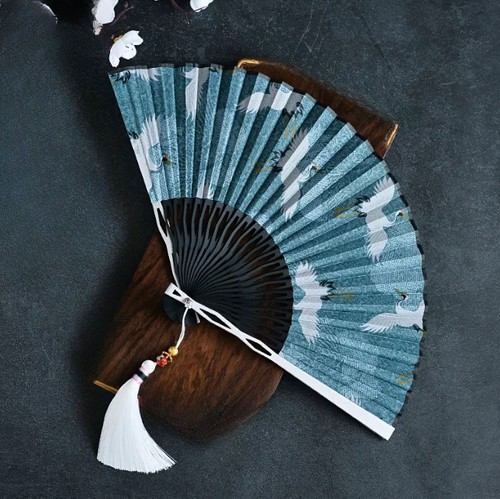 1pc Aluminum Alloy Edge Fracture Fan Chinese Style Portable Hanfu Matching Props