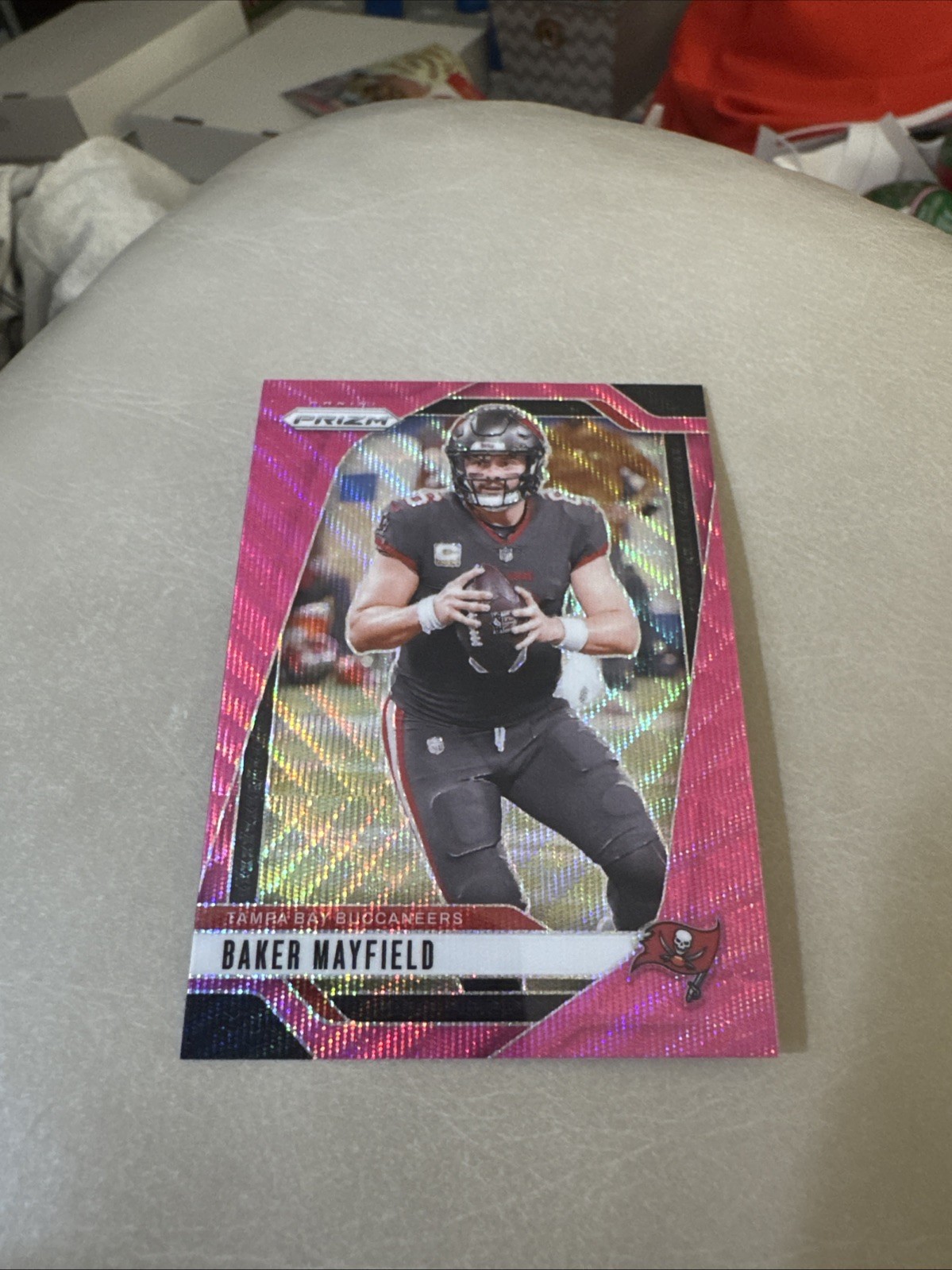 2024 Panini Prizm Football Baker Mayfield PINK WAVE PRIZM #268 Buccaneers