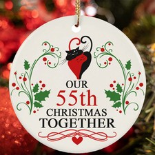 Our 55th Christmas Together Ornament Funny Cat Couple 55 Year Anniversary Gift