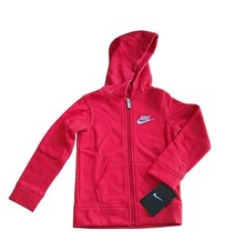 Nike Kids Sportswear Club Fleece Full Zip Hoodie Size 4 Red 86F321-U10 NWT