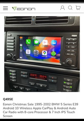 Eonon For BMW E39 Q49se Android 10 Radio Car Dash GPS Stereo CarPlay Free Ship 