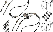 2 Pieces Glasses Chain for Women Beaded Eyeglass Straps Lanyards Sunglasses