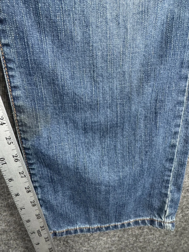 GUESS Bootcut Jeans Mens Sz 36x32 Wide Leg Whisker Denim Blue Skater Y25 - Image 2 of 4