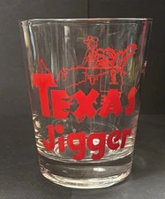 Vintage 1960s Early Times Whiskey “Texas Jigger” With State Of Texas Logo Glass