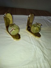 Wunderschöne Buchstützen Messing Mamorapfel