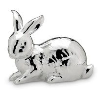 Deko Hase 18.5 Cm Porzellan Silber Osterhase Liegend Hasenfigur Dekofigur Ostern