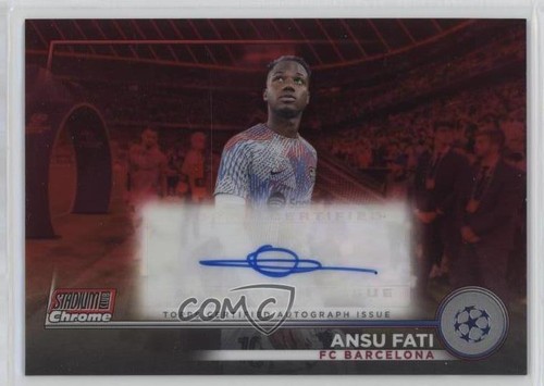 Ansu Fati [Red] #CA-AF 2022 Topps Chrome UEFA Club Competitions Autographs card
