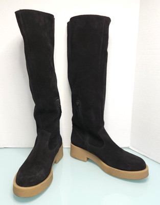 Free People Phoenix tall slouch suede boots black Sz 38 US 8