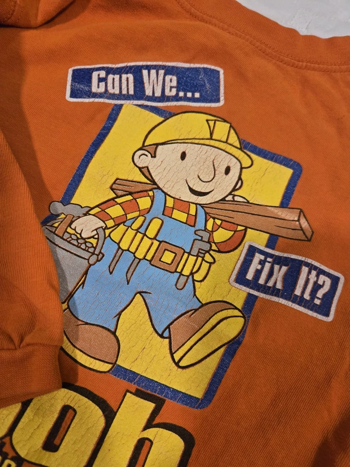 Винтажная рубашка с длинным рукавом Bob The Builder для мальчиков ясельного возраста с оранжевым принтом размер 4t - Изображение 4 из 4