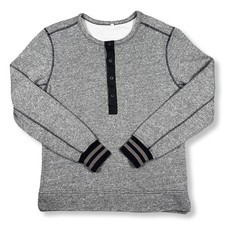 Lululemon Henley Sweater Pullover Men  s Large Heather Gray Snaps