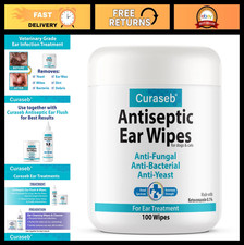 Ear Infection Treatment Wipes for Cats  Dogs   Soothes Itchy Ears, 100 Count