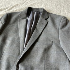 Ben Sherman Mens Window Pane Plaid Blazer Sport Coat Stretch Fabric Blend