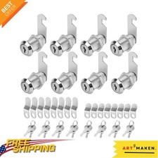 Durable Zinc Alloy Cam Locks - 1-1/8 Inch Keyed Alike Set of 8 for Security