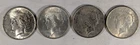 LOT OF 4 1922 P PEACE SILVER DOLLARS #18