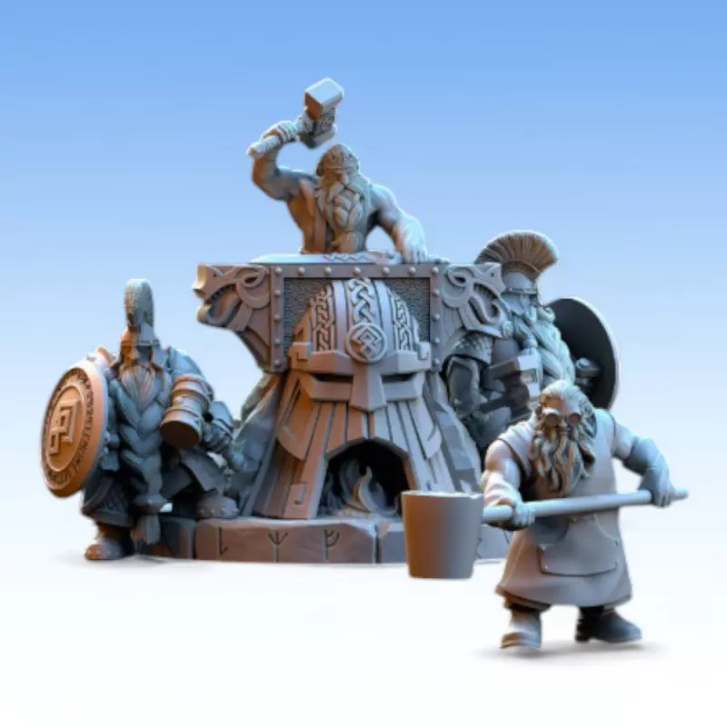 Dwarven Kingdoms Forge-Tonnerre figurine Wargame en résine haute définition pour rôlistes