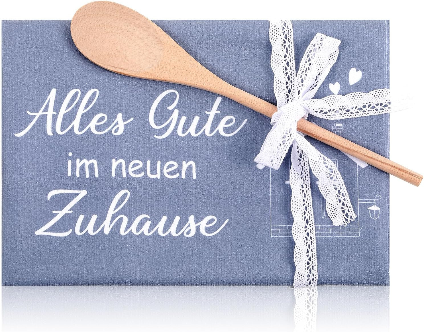 Geschenkidee zum Einzug Geschirrtuch mit Spruch Neuen Zuhause Geschirrtuch zum E