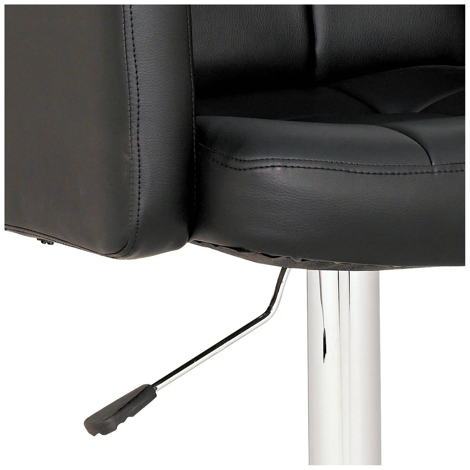 Trek Chrome Swivel Bar Stool 32 3/4" High Black Cushion Kitchen Counter Island - Image 3 of 4