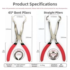 45 Degree Bend and Straight Head Wire Tool Pliers Alloy Steel for Auto Repairs