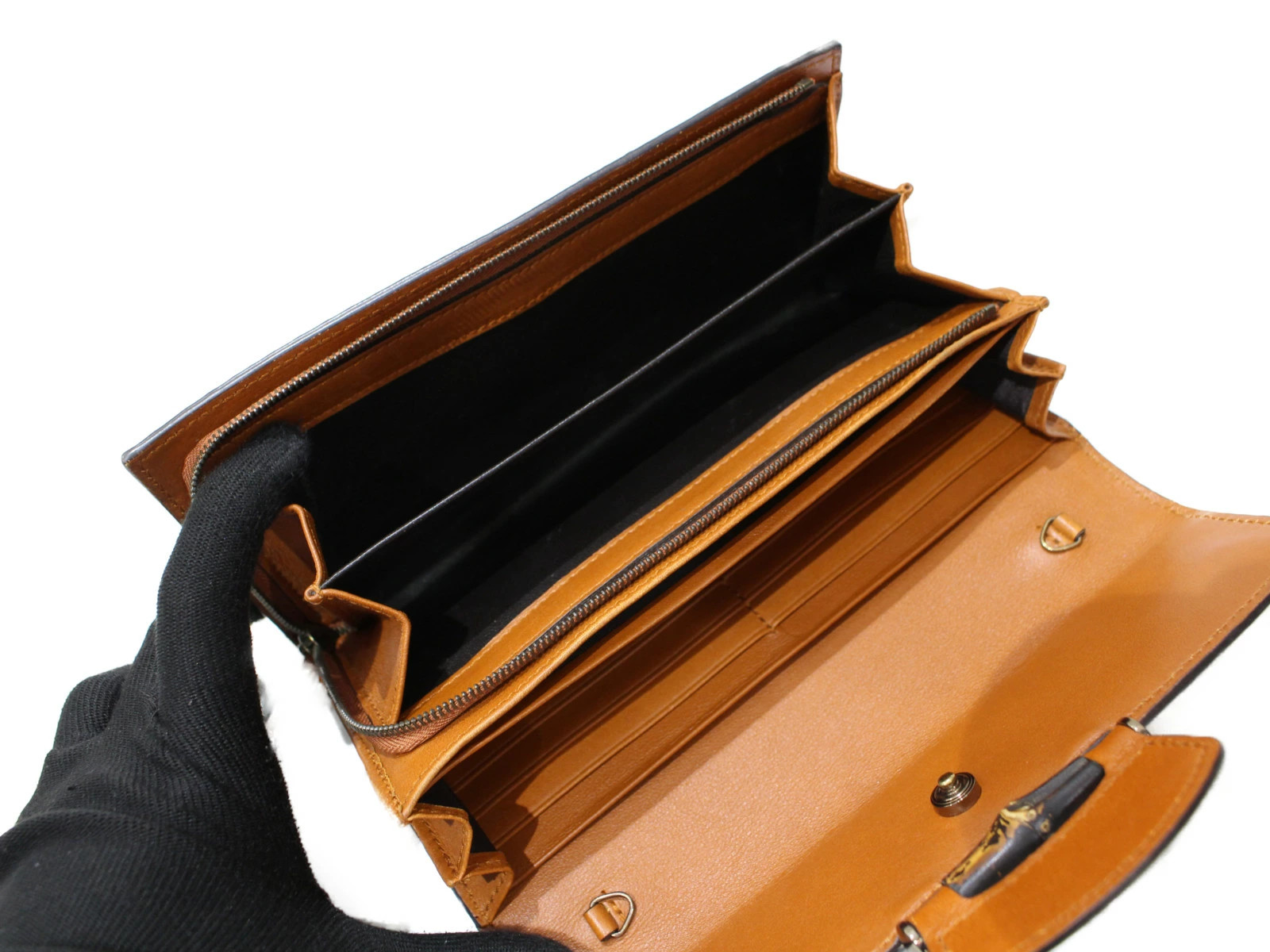 Gucci 397374 Bamboo Python Wall Orange Long Walle… - image 9