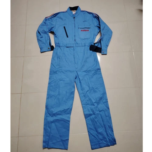 Vintage Nissan Service Japan JDM Coverall Jumpsuit Uniform Light Blue Sz L Tag - product listing photo