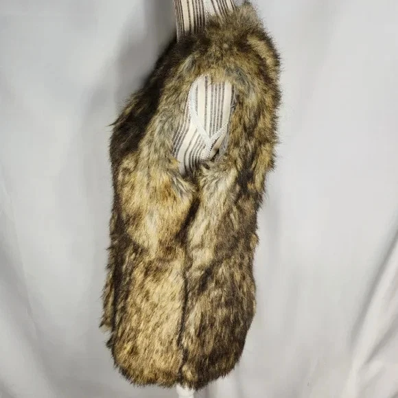 Chaleco Monoreno Marrón Tostado Gris Piel Sintética Forrado Talla Grande Foto 4 de 4