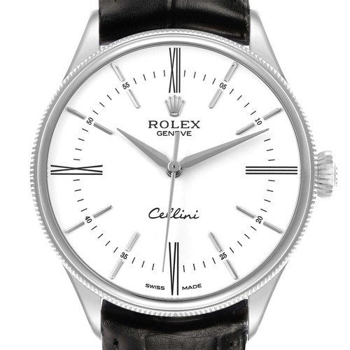 Rolex Cellini Time White Gold White Dial Mens Watch 50509