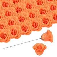 50 StüCk Glitzerrosen KüNstliche Blumen,GefäLschte Rosen Mit 50 Stielen,Orange