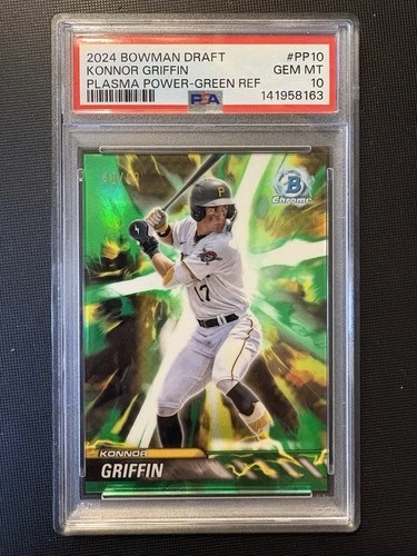 Konnor Griffin 2024 Bowman Draft Plasma Power GREEN REFRACTOR #48/99 PSA 10! HOT