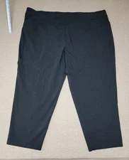 TERRA & SKY~ Women's Pants 4X ~28W-30W Average Black Elastic Waist Pull-On