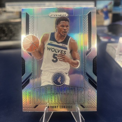 ANTHONY EDWARDS🔥2024-25 ARGENTO PRIZM NBA🔥INSERTO DOMINANCE #9🔥T-Wolves Holo - Foto 1 di 2