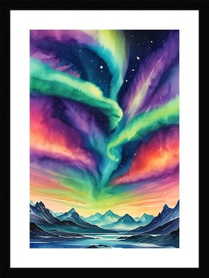 Epic Northern Lights Framed Wall Art Poster Canvas Print Picture