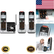 3-Handset DECT 6.0 Cordless Phone with Call Blocking & Smart Features in Silver